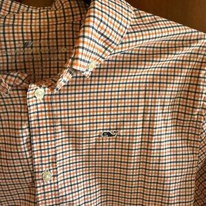 Vineyard Vines Orange/Navy Button down - Youth Large